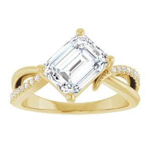 18K Yellow Gold 8.5x6.5 mm Emerald Ring Mounting – image 5