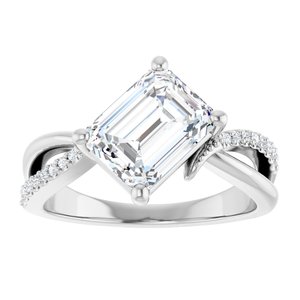 Continuum Sterling Silver 8.5x6.5 mm Emerald Ring Mounting – image 5