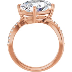 10K Rose Gold 14x10 mm Oval Ring Mounting – image 3