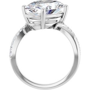 Platinum 14x10 mm Oval Ring Mounting – image 3