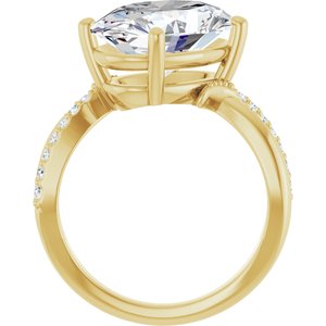 14K Yellow Gold 14x10 mm Oval Ring Mounting – image 3