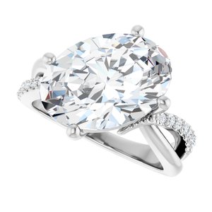 18K White Gold 14x10 mm Oval Ring Mounting – image 8