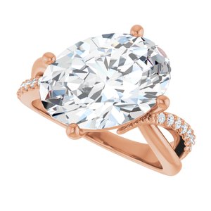 14K Rose Gold 14x10 mm Oval Ring Mounting – image 8