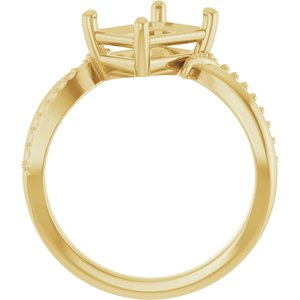 18K Yellow Gold 8.5x6.5 mm Emerald Ring Mounting – image 4