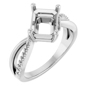 Platinum 8.5x6.5 mm Emerald Ring Mounting – image 2