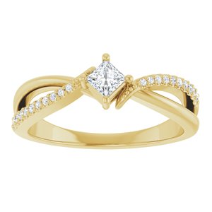10K Yellow Gold 3x3 mm Square Ring Mounting – image 5