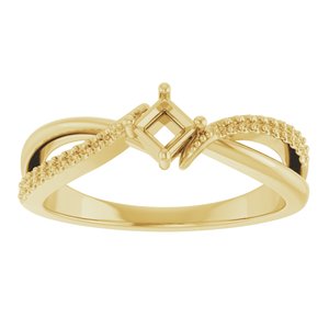 10K Yellow Gold 3x3 mm Square Ring Mounting – image 6