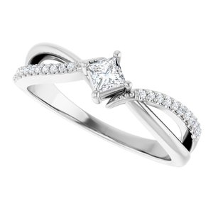 Continuum Sterling Silver 3x3 mm Square Ring Mounting – image 8