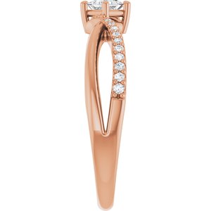 14K Rose Gold 3x3 mm Square Ring Mounting – image 7
