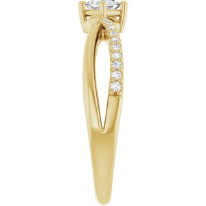 10K Yellow Gold 3x3 mm Square Ring Mounting – image 7