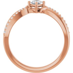 18K Rose Gold 3x3 mm Square Ring Mounting – image 3