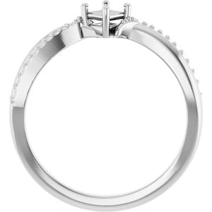 10K White Gold 3x3 mm Square Ring Mounting – image 4