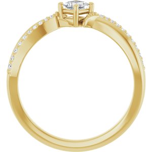 18K Yellow Gold 3x3 mm Square Ring Mounting – image 3
