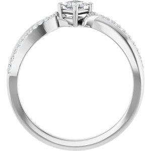18K White Gold 3x3 mm Square Ring Mounting – image 3