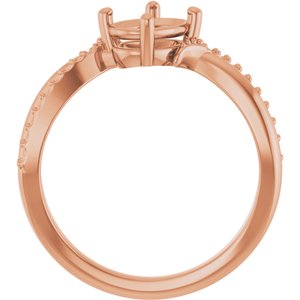18K Rose Gold 7.5x5.5 mm Oval Ring Mounting – image 4