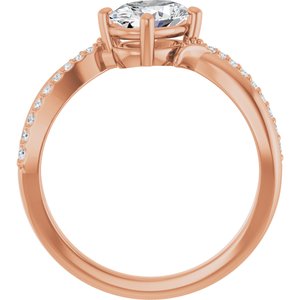 14K Rose Gold 7.5x5.5 mm Oval Ring Mounting – image 3