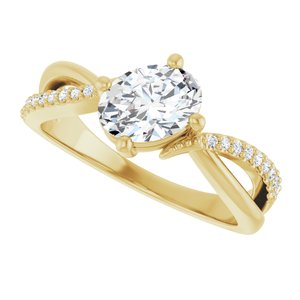 18K Yellow Gold 7.5x5.5 mm Oval Ring Mounting – image 8