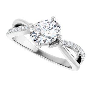 10K White Gold 7.5x5.5 mm Oval Ring Mounting – image 8