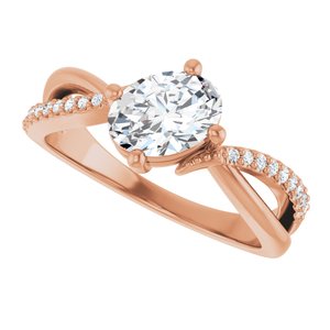 18K Rose Gold 7.5x5.5 mm Oval Ring Mounting – image 8