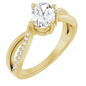 10K Yellow Gold 7.5x5.5 mm Oval Ring Mounting
