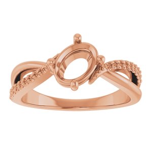 18K Rose Gold 7.5x5.5 mm Oval Ring Mounting – image 6