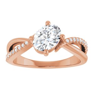 18K Rose Gold 7.5x5.5 mm Oval Ring Mounting – image 5