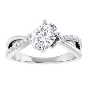 14K X1 White Gold 7.5x5.5 mm Oval Ring Mounting – image 5