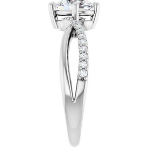 14K White Gold 7.5x5.5 mm Oval Ring Mounting – image 7