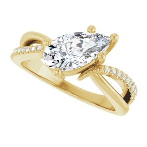 14K Yellow Gold 10.5x5.5 mm Pear Ring Mounting – image 8