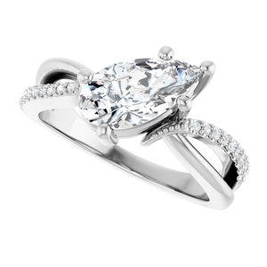 Platinum 10.5x5.5 mm Pear Ring Mounting – image 8