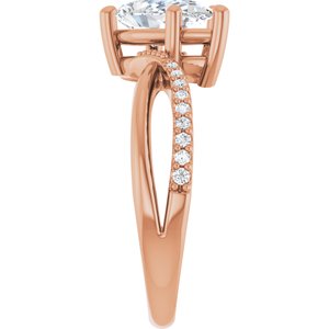 18K Rose Gold 10.5x5.5 mm Pear Ring Mounting – image 7