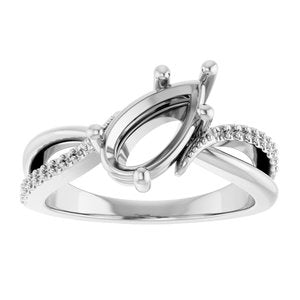 Continuum Sterling Silver 10.5x5.5 mm Pear Ring Mounting – image 6