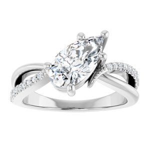 Platinum 10.5x5.5 mm Pear Ring Mounting – image 5