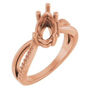 18K Rose Gold 10.5x5.5 mm Pear Ring Mounting – image 2