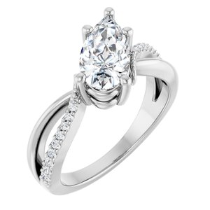 Platinum 10.5x5.5 mm Pear Ring Mounting