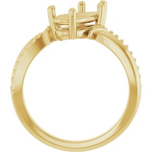 14K Yellow Gold 10.5x5.5 mm Pear Ring Mounting – image 4