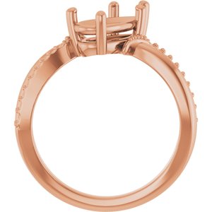 14K Rose Gold 10.5x5.5 mm Pear Ring Mounting – image 4