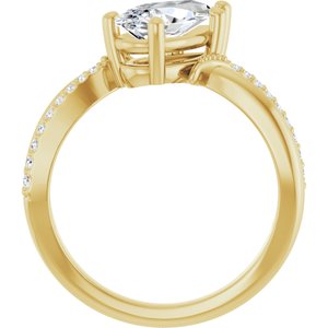 18K Yellow Gold 10.5x5.5 mm Pear Ring Mounting – image 3