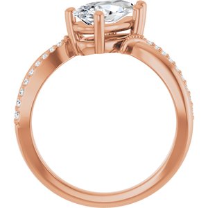 18K Rose Gold 10.5x5.5 mm Pear Ring Mounting – image 3