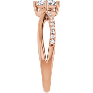 10K Rose Gold 3.75x3.75 mm Square Ring Mounting – image 7