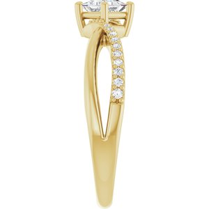 10K Yellow Gold 3.75x3.75 mm Square Ring Mounting – image 7