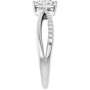 10K White Gold 3.75x3.75 mm Square Ring Mounting – image 7