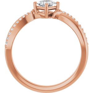 10K Rose Gold 3.75x3.75 mm Square Ring Mounting – image 3