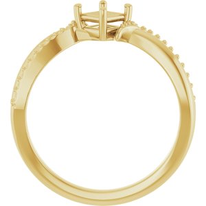 10K Yellow Gold 3.75x3.75 mm Square Ring Mounting – image 4