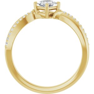 18K Yellow Gold 3.75x3.75 mm Square Ring Mounting – image 3