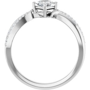 10K White Gold 3.75x3.75 mm Square Ring Mounting – image 3