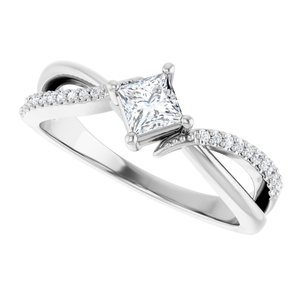 Continuum Sterling Silver 3.75x3.75 mm Square Ring Mounting – image 8