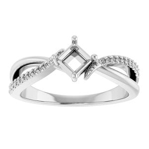 Continuum Sterling Silver 3.75x3.75 mm Square Ring Mounting – image 6