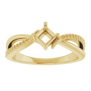 10K Yellow Gold 3.75x3.75 mm Square Ring Mounting – image 6