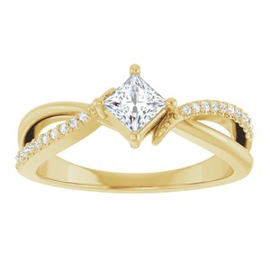 10K Yellow Gold 3.75x3.75 mm Square Ring Mounting – image 5